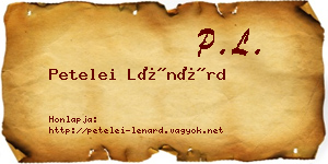 Petelei Lénárd névjegykártya